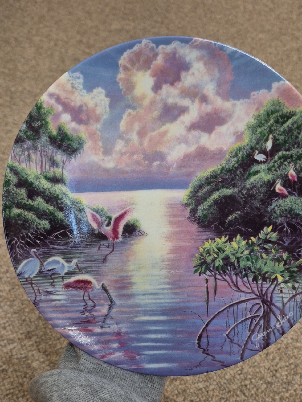 W. S. George 1992 Collector Plate " Radiant Sunset Over The Everglades"